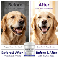 Poudre dentaire probiotique personnalisée Geerlun pour chiens, riche en protéines, complément de soin buccal, réduit l'accumulation de plaque dentaire, favorise une haleine fraîche