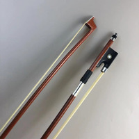 Archet de violon rond en bois du Brésil plaqué or à double queue d'oeil de poisson en ébène pour accessoires d'instruments à cordes 1/8-4/4