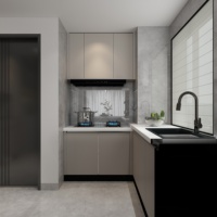 Meubles de cuisine modulaires en bois MDF de conception moderne, prêts à assembler, personnalisables, fabriqués en Chine, par Aige