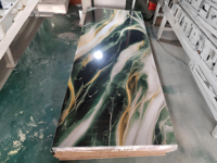 Panneau mural SPC personnalisable, feuille de marbre PVC haute brillance, panneau UV pour la conception d'architecture moderne