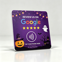 Carte NFC Spooky Halloween pour avis Google, en PVC RFID, pour fêtes costumées, bars, restaurants, Instagram