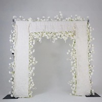 NINI Promotion Panneau floral artificiel carré en soie fait main pour toile de fond de mariage, couleur personnalisable