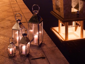 Grande lanterne décorative de jardin en acier inoxydable antirouille, porte-bougie, lanterne en verre dorée pour mariage, extérieur, debout, maison - Product Image 5