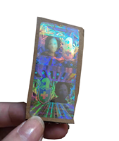 Autocollant adhésif transparent personnalisé anti-contrefaçon pour carte d'identité, logo de sécurité holographique original, imperméable, en PET/vinyle