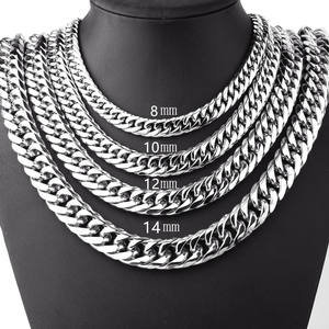جديد تخفيضات هائلة مشبك مزدوج ستة جوانب سميكة سلسلة كوبية الفولاذ المقاوم للصدأ الأزياء قلادة مجوهرات للرجال - Product Image 6