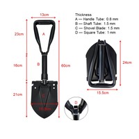 Kit d'urgence portable pliable multifonction pour voiture, outils d'urgence, pelle pliable, pelle de camping