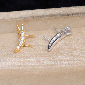 Pendentif papillon en argent S925 avec double perle, sertissage vide, accessoire de bricolage pour bijoux en perles, 5-6 mm, deux pendentifs papillon - Product Image 2