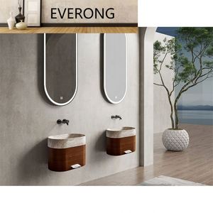 Nouveau design moderne salle de bain en acier inoxydable papier toilette armoire à papier toilette murale surface solide évier en pierre ovale bassin armoire - Product Image 3