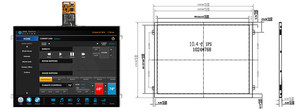 หน้าจอแสดงผล TFT LCD ขนาด 10.4 นิ้ว ความละเอียด 1024x768 ความสว่างสูง 800nits รองรับอุณหภูมิกว้าง พร้อมระบบสัมผัสแบบ Capacitive เชื่อมต่อผ่าน LVDS - Product Image 3