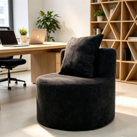 Canapé compact en tissu circulaire simple pour une personne, idéal pour les petits espaces