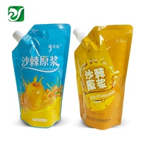 Sac d'emballage de jus de qualité alimentaire 1L 2L pochette à bec verseur personnalisée pour boisson purée de fruits
