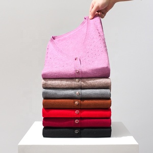 Áo len nữ trung niên và người cao tuổi của Mama Áo len cổ chữ V Áo len dài tay cho mẹ Áo khoác mùa xuân thu cho người cao tuổi - Product Image 4