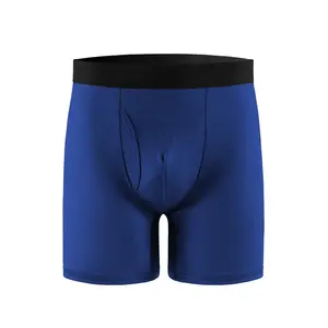 Biancheria intima da uomo all'ingrosso lunga boxer da uomo a vita alta traspirante pantaloncini da uomo in seta di ghiaccio