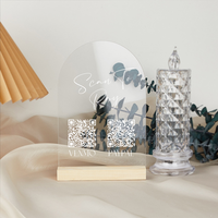 Base de Acrílico Transparente Personalizada con Código QR y Base de Madera Desmontable para Uso Comercial, Precio de Fábrica