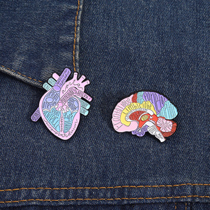Broche médicale en métal gravée, cerveau, organes humains, cortex cérébral, badge, broche en émail médical pour médecin et infirmière - Product Image 4