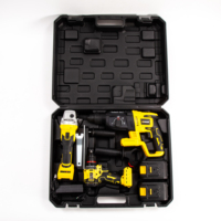 Ensemble d'outils combinés en acier perceuse électrique sans fil rechargeable à batterie au lithium professionnelle sans balais meuleuse d'angle