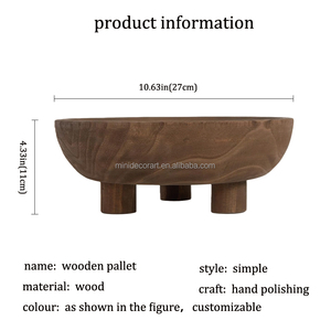 Moderne handgemaakte ecologische decoratieve houten snoepkom, mini-pootjes, voor het serveren van groentesalade en rijst op feestjes - Product Image 3