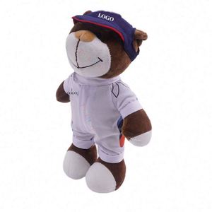 Handsome Plush Teddy <b>Bear</b> Stuffed Animal Toy with <b>Bear</b> Car Logo Perfect Gift for Motorcycle Helmet Enthusiasts - Product Image 1