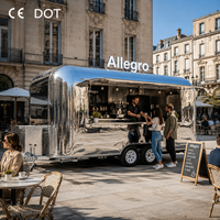 Remorque à pizza commerciale en acier inoxydable de 16 pieds avec four à pizza, table de préparation et personnalisation de la marque - Remorque alimentaire