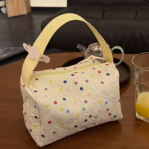 Borsa per Cosmetici Carina in Cotone con Bolle 3D Grande Capacità Borsa da Toilette Portatile con Manico 3D Carina Borsa Cosmetica in Cotone con Bolle - Product Image 5
