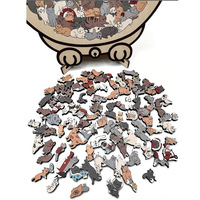 135-teiliges Katzenförmiges Holzpuzzle Einzigartige Unregelmäßige Puzzlestücke Spiel Geburtstags- und Weihnachtsgeschenke für Katzenliebhaber Heimdekoration