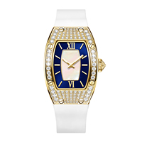 Montre en quartz sertie de diamants, cadran carré, chiffres romains, montres de luxe pour femmes, bijoux hip-hop pour rappeurs