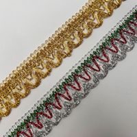 Bordure en dentelle tressée multi-formes style ethnique vintage avec fil métallique, non extensible, tailles personnalisables pour la vente en gros
