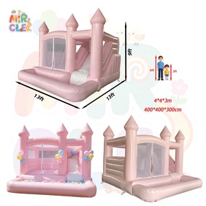 Brincolín Infantil Princesa Rosa con Globos Pastel y Piscina de Pelotas, Casa de Brinco Comercial para Fiestas Temáticas - Product Image 2