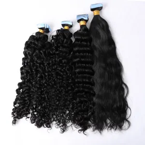 Virgin Cuticle Aligned Hair Wholesale Narrow Tape Ins 4*0.5cm Virgin Cambodian Raw Hair Hot Sale