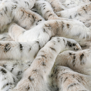 Snow Lynx Faux Fur <b>Throw</b> <b>Blanket</b>, 127X152CM, Luxury Soft Plush Cover for <b>Couch</b> Bed - Product Image 6