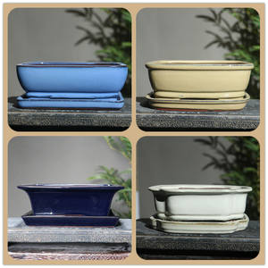 Vasi di fiori rettangolari ovali smaltati in argilla <span class=keywords><strong>viola</strong></span> classici vasi Bonsai in ceramica vassoi/Base per Bonsai <span class=keywords><strong>da</strong></span> tavolo/giardinaggio contenitore - Product Image 4