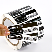 Etiquetas Adhesivas Personalizadas con Código de Barras en Rollo, Negras, Impermeables, para Rastreo de Activos