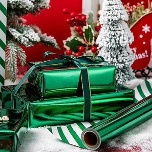Papel de regalo de color sólido, papel de regalo para el día de la boda, papel de regalo para cumpleaños, papel de regalo de doble cara verde oscuro para uso diario - Product Image 1