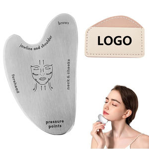 Personalizado <span class=keywords><strong>Guasha</strong></span> Masajeador Facial Hielo Acero Inoxidable <span class=keywords><strong>Guasha</strong></span> Set - Product Image 1