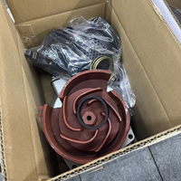 Seasummer Petit modèle de pompe à eau centrifuge à turbine à volutes de 4 pouces avec support et pales spirales (5) finition polie pour pompe auto-amorçante 170F et roue de guidage