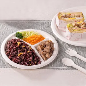 Eco-Friendly Biodegradable Disposable Oval Plastic Dinner Plates Disposable Plates Sets For Party