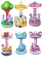 Manège intérieur portable à 6 places pour enfants, type carrousel, pour petites foires et courses