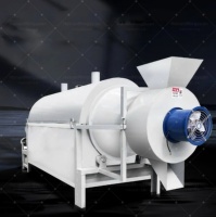 Séchoir rotatif à tambour compact d'occasion en acier inoxydable avec PLC pour riz, compost, fèves de cacao, foin, graines, maïs, café et engrais