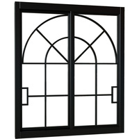 Ventana de arco de metal estilo francés, rejilla para ventana, ventanas corredizas de acero personalizadas con vidrio para casas