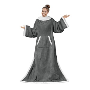 Couverture portable personnalisée en gros d'usine pour couverture Sherpa double couche d'hiver <span class=keywords><strong>King</strong></span> Size avec manches couvertures en flanelle TV - Product Image 1