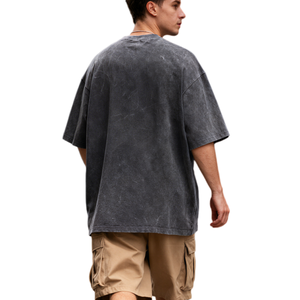 T-shirt vintage délavé à l'acide, imprimé, streetwear, coupe oversize, coton épais 240 g/m², effet vieilli, vêtements personnalisés, vente en gros - Product Image 3