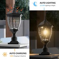 Lampes à poteaux solaires, éclairage de colonne du crépuscule à l'aube, base de montage sur poteau, extérieur, porche, cour, allée, lampadaire solaire extérieur