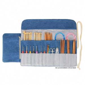 Free Sample Knitting Needle Tool Bag Roll Foldable Needle Case Organizer Bag Needles Yarn Organizer - Product Image 4