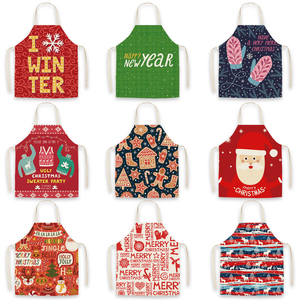 Custom printed logo cotton linen Christmas apron