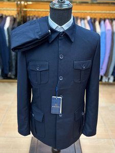 Cheap Single Breasted Two Vent Mandarin Lapel Collar 2 piezas Traje de hombre para novio - Product Image 2
