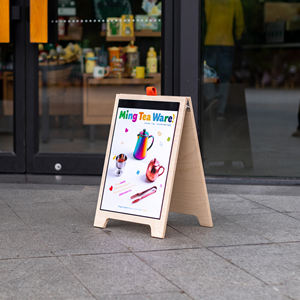 Fırın, kahve dükkanı, açık ahşap A-tabela panosu, çift taraflı kat tavana reklam ekranı - Product Image 3