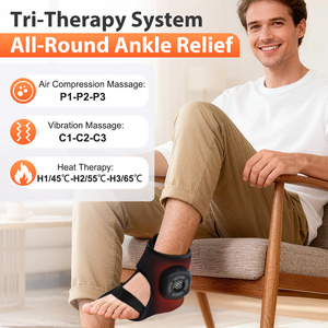 <span class=keywords><strong>Ceinture</strong></span> <span class=keywords><strong>de</strong></span> massage chauffante électrique sans fil à pression d'air vibrante pour cheville, rechargeable par USB, avec compression chaude pour les pieds - Product Image 2