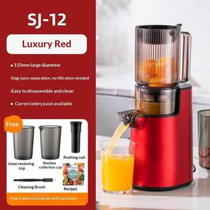 Exprimidor de prensa de acero inoxidable, canal de alimentación grande, extractor de jugo de frutas y verduras enteras para uso doméstico - Product Image 6