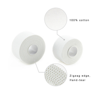 Bande de sport en coton blanc 2,5 cm x 10 m, vente chaude, pour premiers secours, blessures, tennis, gymnastique, boxe, avec oxyde de zinc thermofusible personnalisé