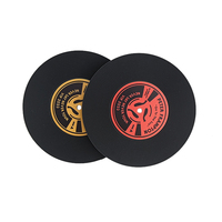 Sous-verre personnalisé transfrontalier avec logo, tapis antidérapant en vinyle en forme de disque CD, sous-verre à café isolant thermique en PVC souple et silicone